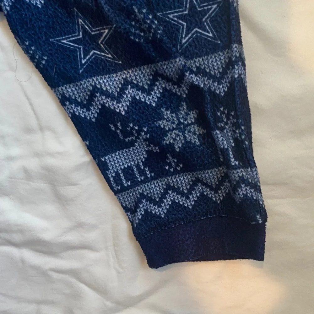 Navy 'Cowboys' Kids One-Piece Footie Pajamas
